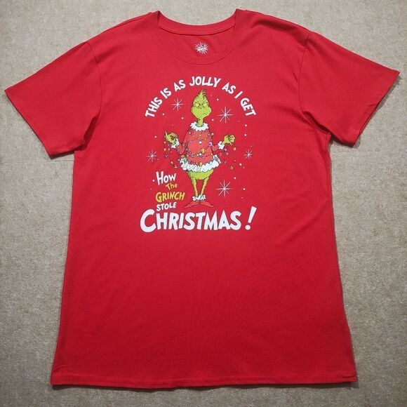 Dr. Seuss Red Grinch Short Sleeve Unisex T-shirt #7 - Picture 2 of 5